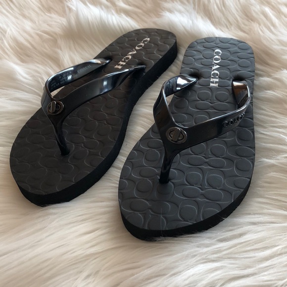 coach rubber flip flops